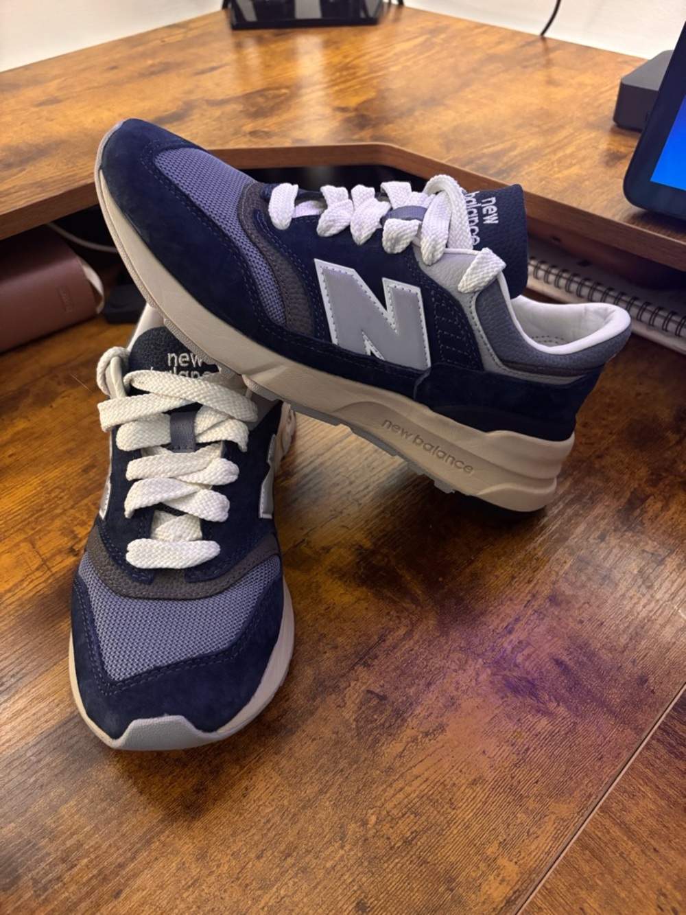 New Balance 997R  Navy and Gray Sneakers with White Accents